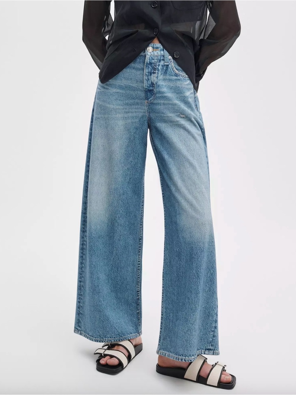 Rag & Bone Miramar Sofie Wide Leg Pant Jeans Minetta